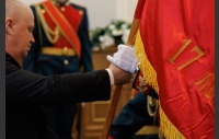Церемония передачи копий боевых знамен воинских формирований